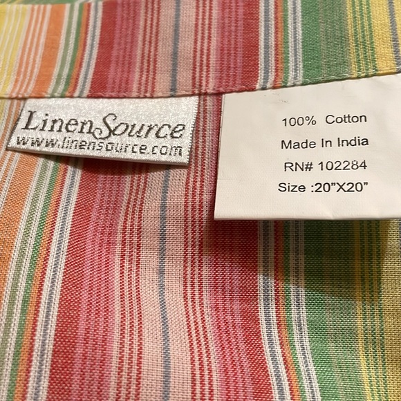 Rainbow, stripe table linen set of 4 placemats and 4 napkins. NIP Island Breeze - Picture 2 of 10